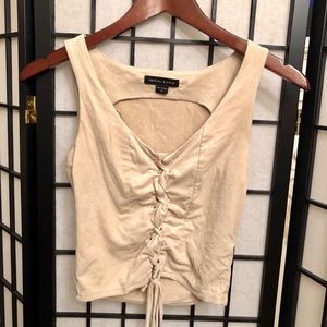 Kendall & Kylie Lace Up Crop Top